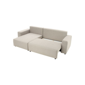 Homely Left Hand Corner Sofa Bed, boucle grey - thumbnail 2