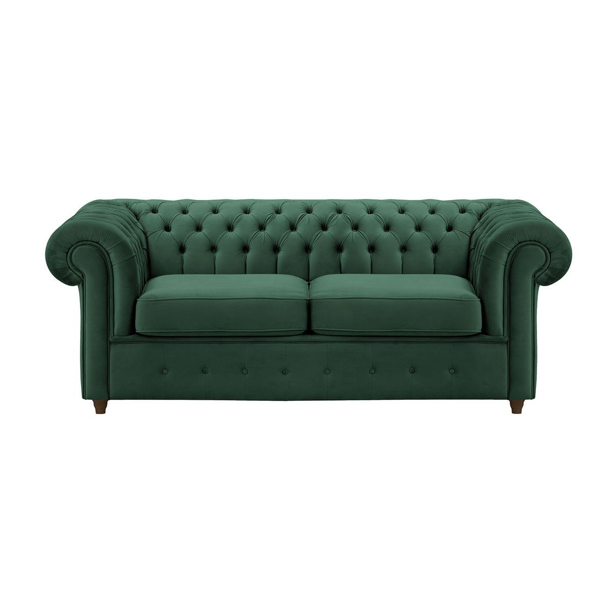 Chesterfield Max 2 Seater Sofa Bed, dark green, Leg colour: dark oak - image 1