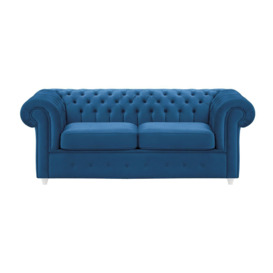 Chesterfield Max 2 Seater Sofa Bed, blue, Leg colour: white - thumbnail 1