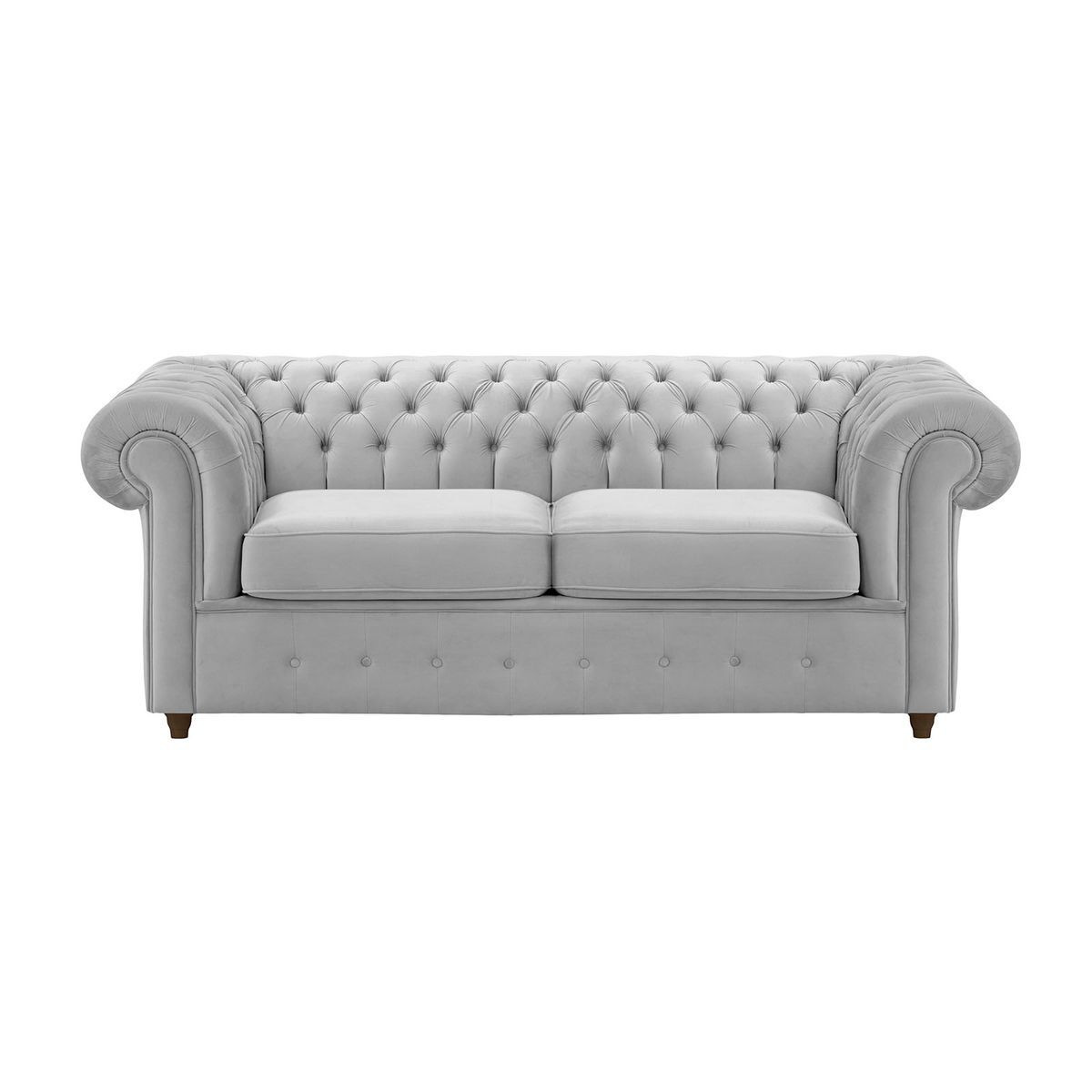 Chesterfield Max 2 Seater Sofa Bed, silver, Leg colour: dark oak - image 1