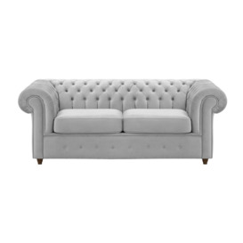 Chesterfield Max 2 Seater Sofa Bed, silver, Leg colour: dark oak - thumbnail 1