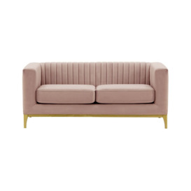 Slender Wood 2 Seater Sofa, V 33 - Rust, Leg colour: aveo