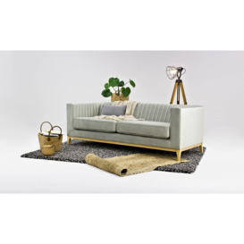 Slender Wood 3 Seater Sofa, V 33 - Rust, Leg colour: black