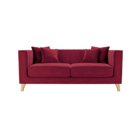 Barra 2 Seater Sofa, dark red, Leg colour: like oak - thumbnail 1