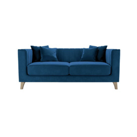 Barra 2 Seater Sofa, blue, Leg colour: wax black