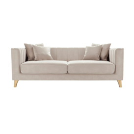 Barra 3 Seater Sofa, light beige, Leg colour: like oak