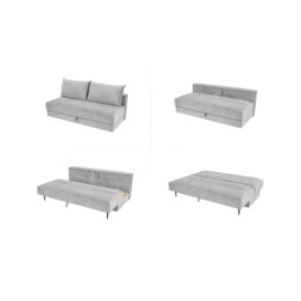 Vena 3 seater Sofa Bed, silver - thumbnail 2