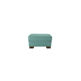 Ronay Footstool, turquoise, Leg colour: dark oak - thumbnail 1