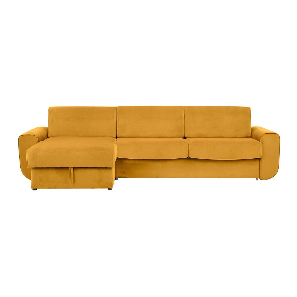 Salsa corner sofa bed with storage, mustard - image 1