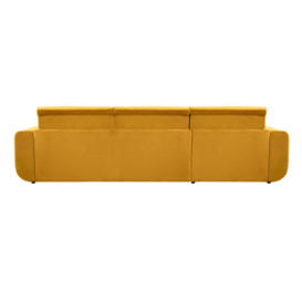 Salsa corner sofa bed with storage, mustard - thumbnail 2