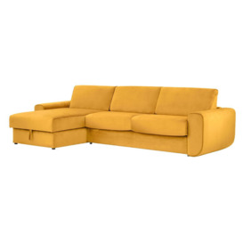 Salsa corner sofa bed with storage, mustard - thumbnail 3