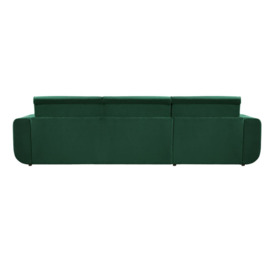 Salsa corner sofa bed with storage, dark green - thumbnail 3