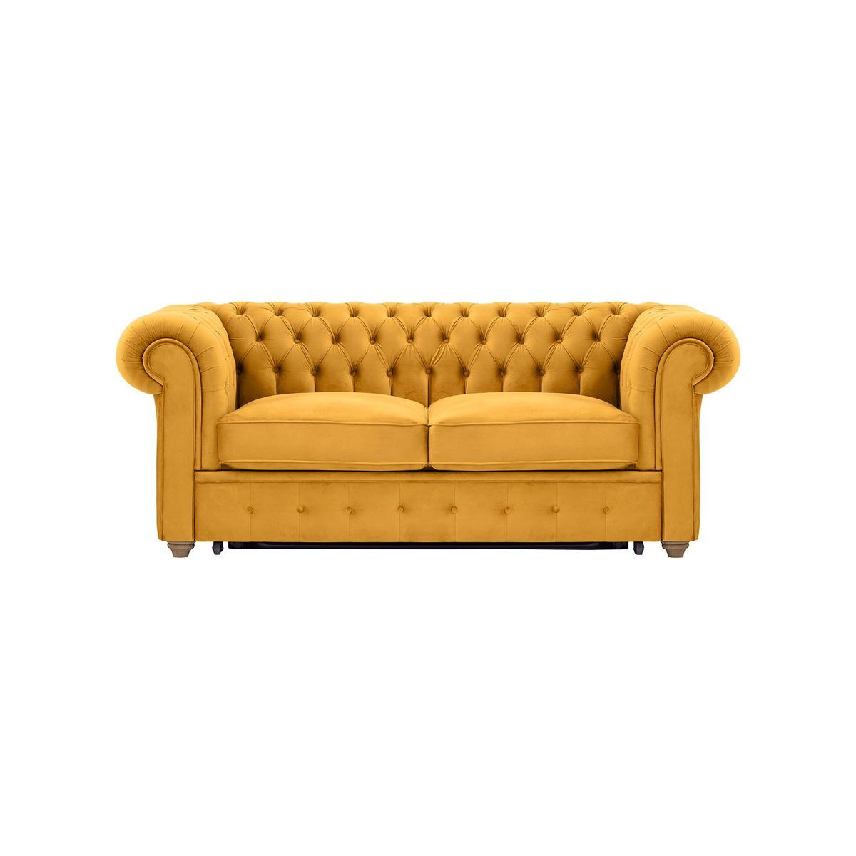 Chesterfield Max Borneo 2-seater sofa bed, mustard, Leg colour: wax black - image 1