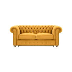 Chesterfield Max Borneo 2-seater sofa bed, mustard, Leg colour: wax black
