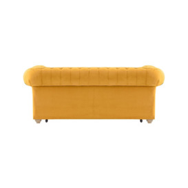 Chesterfield Max Borneo 2-seater sofa bed, mustard, Leg colour: wax black - thumbnail 3