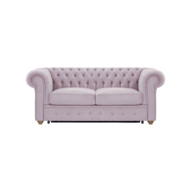 Chesterfield Max Borneo 2-seater sofa bed, lilac, Leg colour: wax black