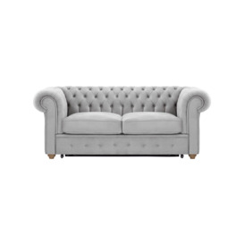 Chesterfield Max Borneo 2-seater sofa bed, silver, Leg colour: wax black