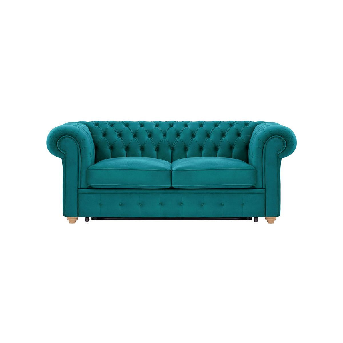 Chesterfield Max Borneo 2-seater sofa bed, boucle grey, Leg colour: wax black - image 1