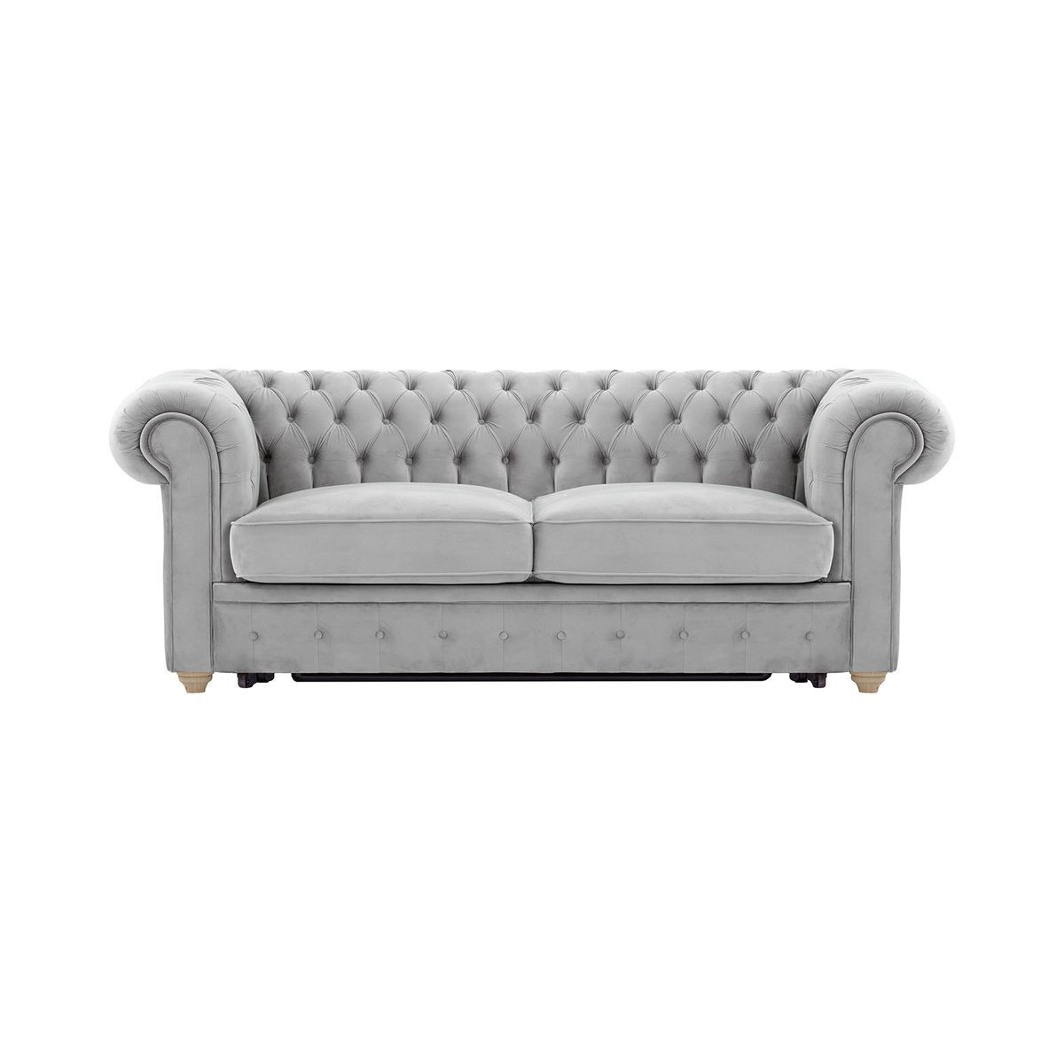 Chesterfield Max Borneo three-seater sofa bed, silver, Leg colour: wax black - image 1