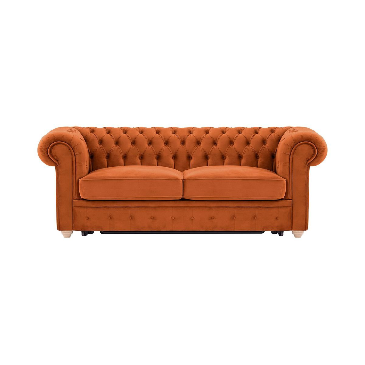 Chesterfield Max Borneo three-seater sofa bed, pastel pink, Leg colour: wax black - image 1