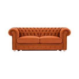 Chesterfield Max Borneo three-seater sofa bed, pastel pink, Leg colour: wax black - thumbnail 1