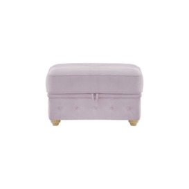 Chesterfield Borneo storage footstool, lilac, Leg colour: wax black