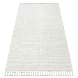 Carpet Barinio stripes white Fringe Berber Moroccan shaggy, 140x190 cm - thumbnail 1