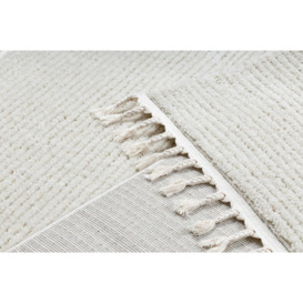 Carpet Barinio stripes white Fringe Berber Moroccan shaggy, 140x190 cm - thumbnail 3
