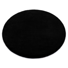 Taol Single Coloured Rug in Black, circle 100 cm - thumbnail 1