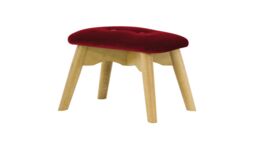 Ducon Mini Velvet Children's Footstool, dark red, Leg colour: like oak