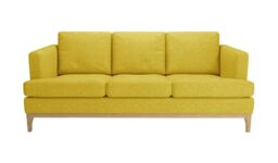 Scarlett 3 Seater Sofa, yellow, Leg colour: like oak