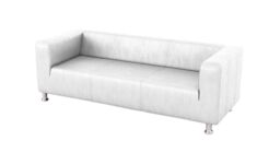 Scala 3 Seater Faux Leather Sofa, white