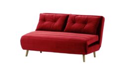Flic Large Double Sofa Bed - width 142 cm, beige, Leg colour: dark oak - thumbnail 1