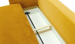 Mossa Sofa Bed with Storage, mustard, Leg colour: dark oak - thumbnail 2
