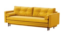 Mossa Sofa Bed with Storage, mustard, Leg colour: dark oak - thumbnail 5