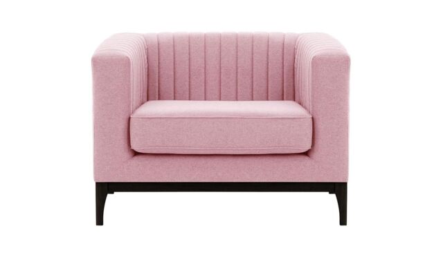 Slender Wood Armchair, pink, Leg colour: black - image 1