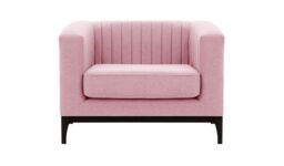 Slender Wood Armchair, pink, Leg colour: black - thumbnail 1