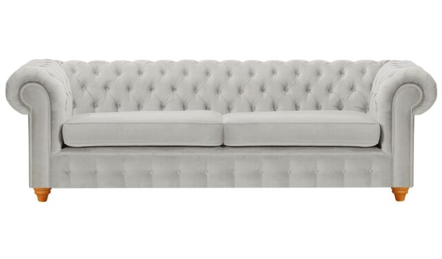 Chesterfield Max 3 Seater Sofa, silver, Leg colour: aveo - image 1