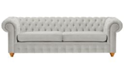 Chesterfield Max 3 Seater Sofa, silver, Leg colour: aveo - thumbnail 1