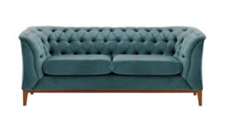 Chesterfield Modern 2 Seater Sofa Wood, light grey, Leg colour: black - thumbnail 1