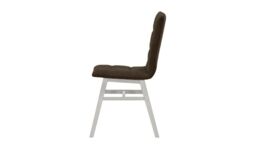 Fafa Dining Chair, brown, Leg colour: white - thumbnail 3