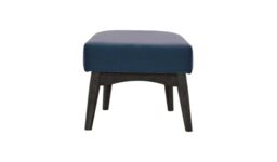 Hollis Footstool, blue, Leg colour: black