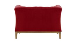 Chesterfield Modern Armchair Wood, dark red, Leg colour: like oak - thumbnail 2