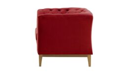 Chesterfield Modern Armchair Wood, dark red, Leg colour: like oak - thumbnail 3
