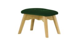 Ducon Mini Velvet Children's Footstool, green, Leg colour: like oak