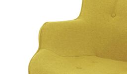 Ducon Wingback Chair, yellow, Leg colour: black - thumbnail 2