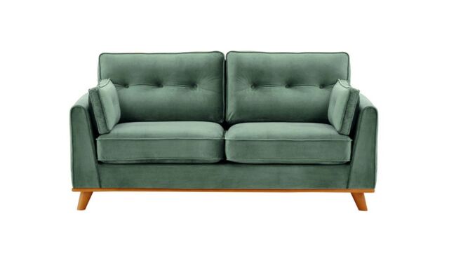 Farrow 2,5 Seater Sofa, navy blue, Leg colour: like oak - image 1