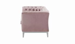 Chesterfield Modern 2 Seater Sofa Wood, lilac, Leg colour: white - thumbnail 3
