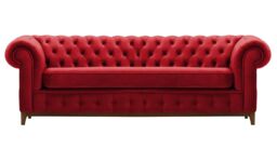 Chesterfield Grand 3 Seater Sofa, dark red, Leg colour: aveo