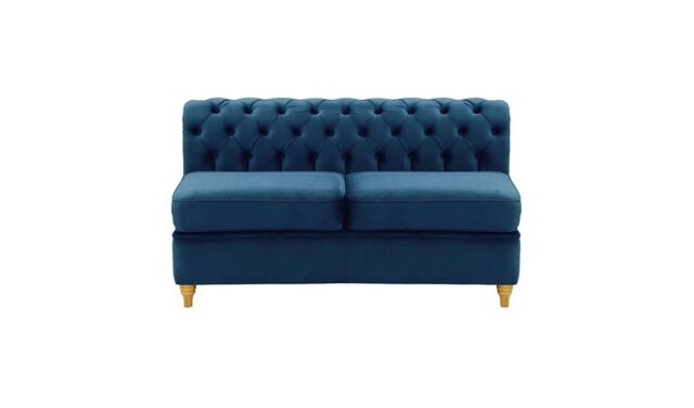 Chesterfield 2 Seater Modular Unit (2CP), light blue, Leg colour: white - image 1